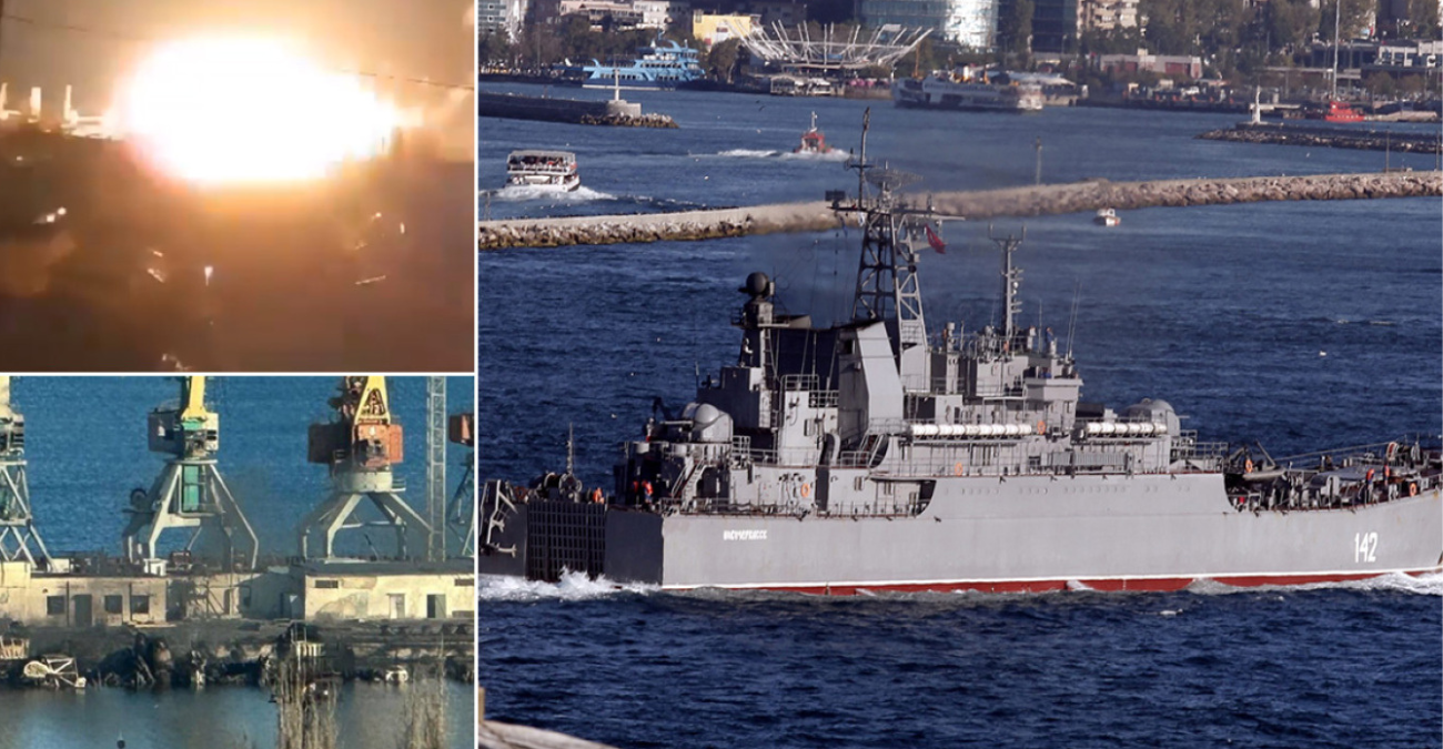 Η στιγμή που οι Ουκρανοί βυθίζουν το ρωσικό Novocherkassk - Δεν έμεινε τίποτα από το πλοίο