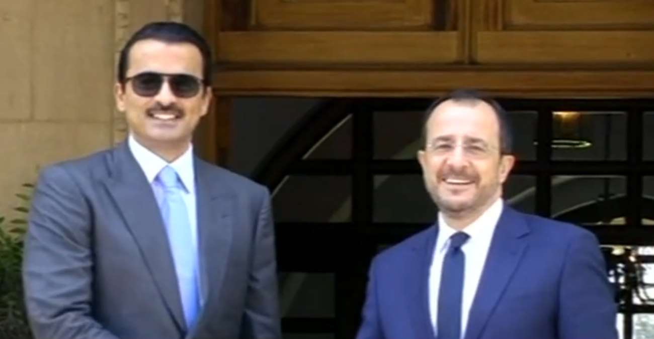 Έφτασε στο Προεδρικό ο Εμίρης του Κατάρ - Αμάλθεια, Κυπριακό και διμερείς σχέσεις στην ατζέντα - Δείτε βίντεο