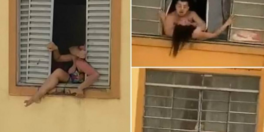 Έγκυος προσπαθεί να πηδήξει από το παράθυρο για να γλιτώσει από το τέρας- σύζυγό της