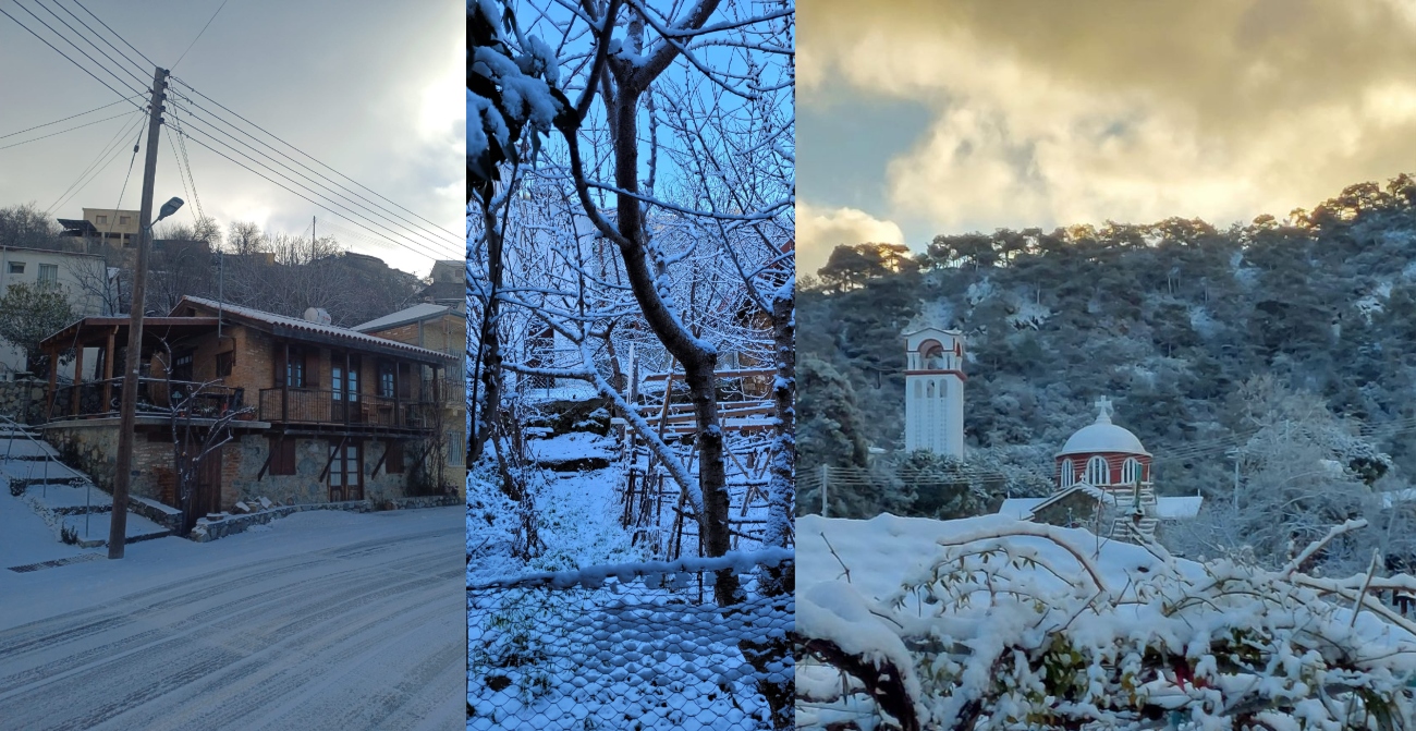Πανέμορφες εικόνες από χιονισμένα τοπία στην Κύπρο - Δείτε βίντεο και φωτογραφίες