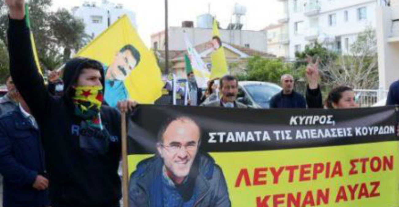 Πορεία Κούρδων στη Λευκωσία για απελευθέρωση Κενάν Αγιάζ - Άρχισε απεργία πείνας επ' αόριστον στις φυλακές