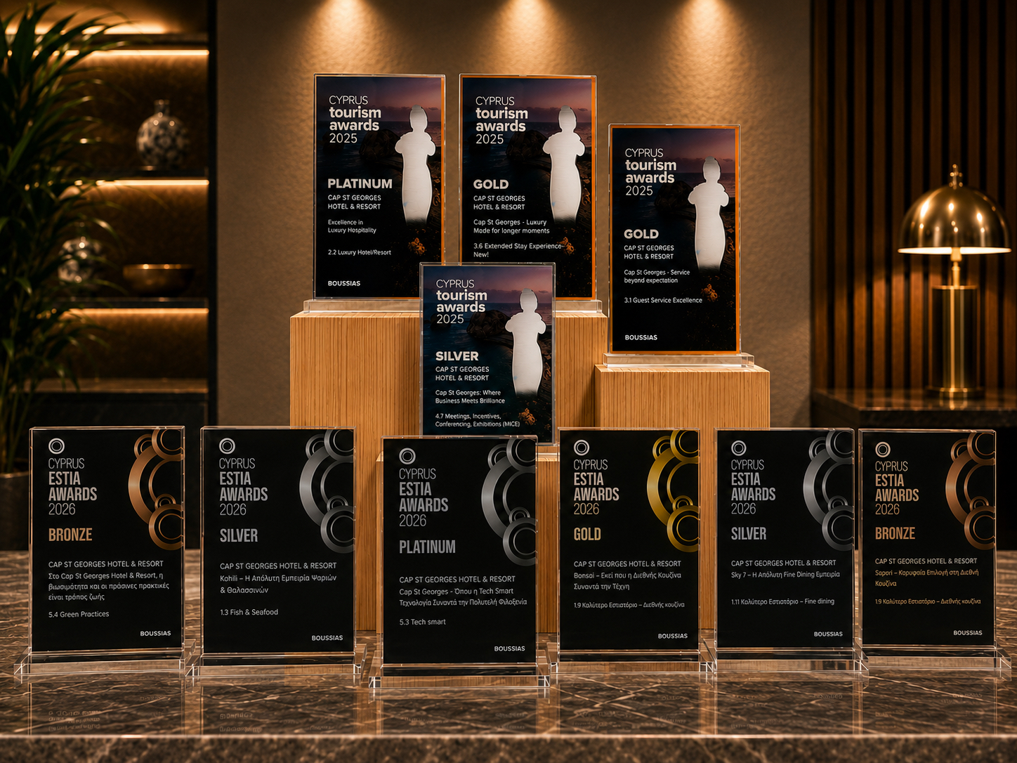 Το Cap St Georges Hotel & Resort γιορτάζει μια εξαιρετική επιτυχία με 10 βραβεία στα Cyprus Tourism Awards 2025 και Cyprus Estia Awards 2026