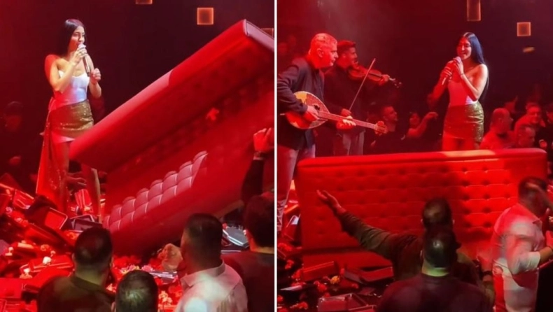 Video: Αθάνατη Ελλάδα: Πλέον στην πίστα ρίχνουν και καναπέδες εκτός από λουλούδια