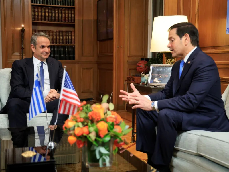 «Οι σχέσεις μας βρίσκονται σε ιστορικά υψηλό επίπεδο» - Ενέργεια, εμπόριο και οικονομία τέθηκαν στη συνάντηση Μητσοτάκη - Ρούμπιο