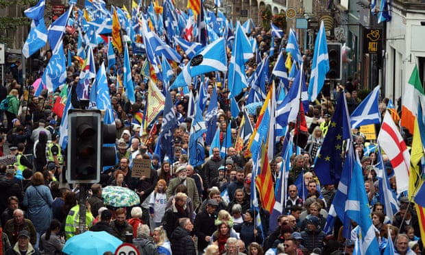Διαδήλωση υπέρ της ανεξαρτησίας της Σκωτίας στη Γλασκώβη