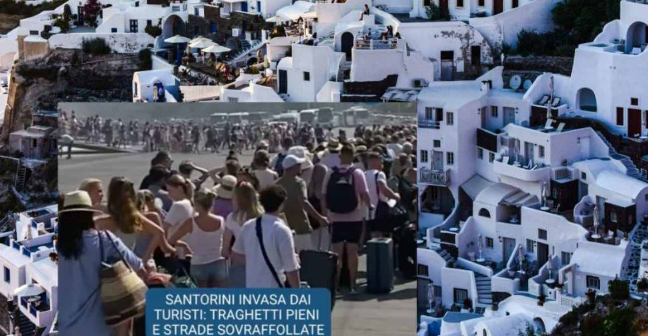 Έτοιμη να… εκραγεί από τους τουρίστες η Σαντορίνη από τις κρουαζιέρες – Βίντεο από ορδές τουριστών δείχνει το νησί να «πνίγεται»