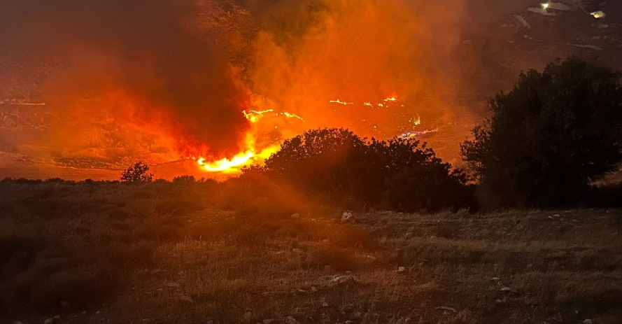 Πυρκαγιά στην περιοχή του Φράγματος του Κούρη - Δείτε βίντεο 