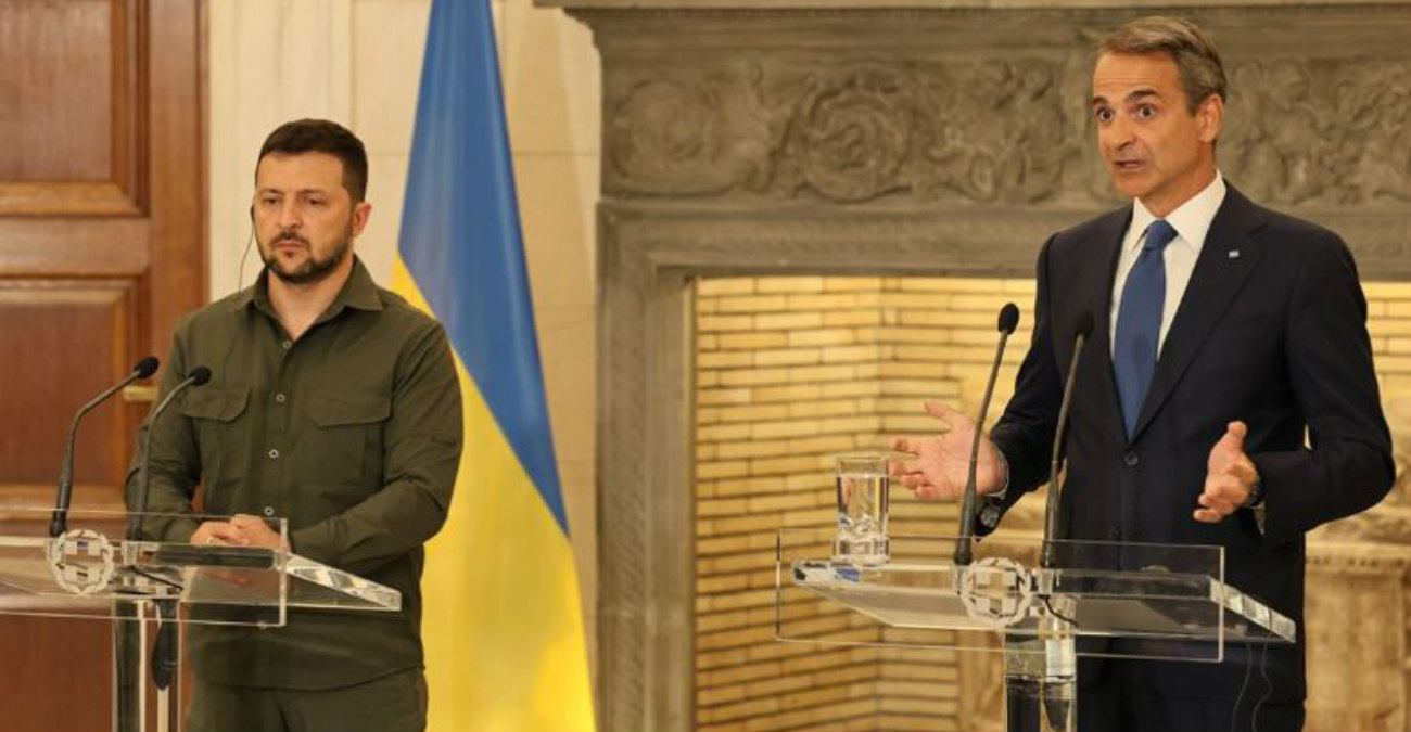 Μητσοτάκης σε Ζελένσκι: Τα εγκλήματα πολέμου στο έδαφος της Ουκρανίας πρέπει να βρουν τιμωρία από τη διεθνή Δικαιοσύνη