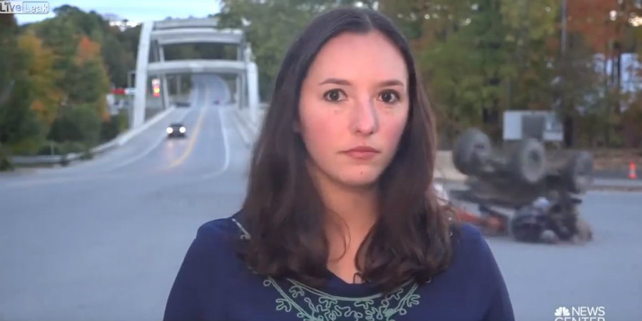 Live σε τηλεοπτικό κανάλι ατύχημα με τετράτροχη γυναίκας οδηγού - 'Άτυχη μια μπίρα' - VIDEO