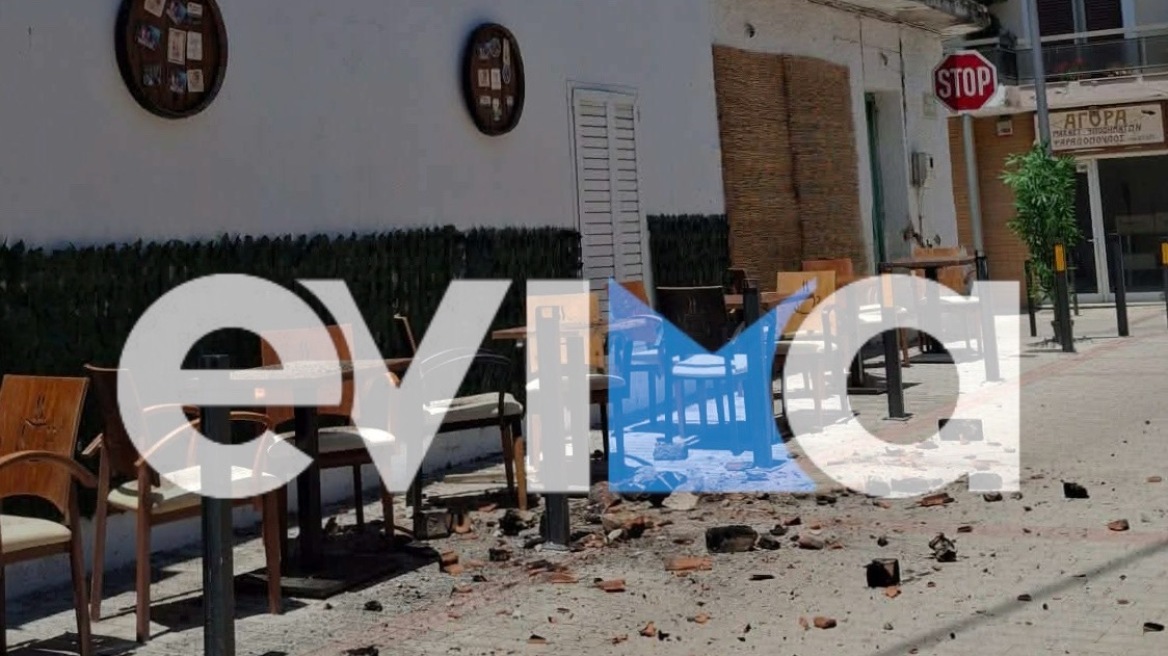 Ζημιές σε σπίτια, μαγαζιά και εκκλησία και κατολισθήσεις στην Εύβοια μετά τους ισχυρούς σεισμούς, οι πρώτες εικόνες