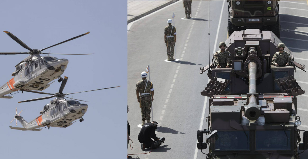 Ολοκληρώθηκε η στρατιωτική παρέλαση της 1ης Οκτωβρίου - Απίστευτες φωτογραφίες από τα ελικόπτερα και τα άρματα