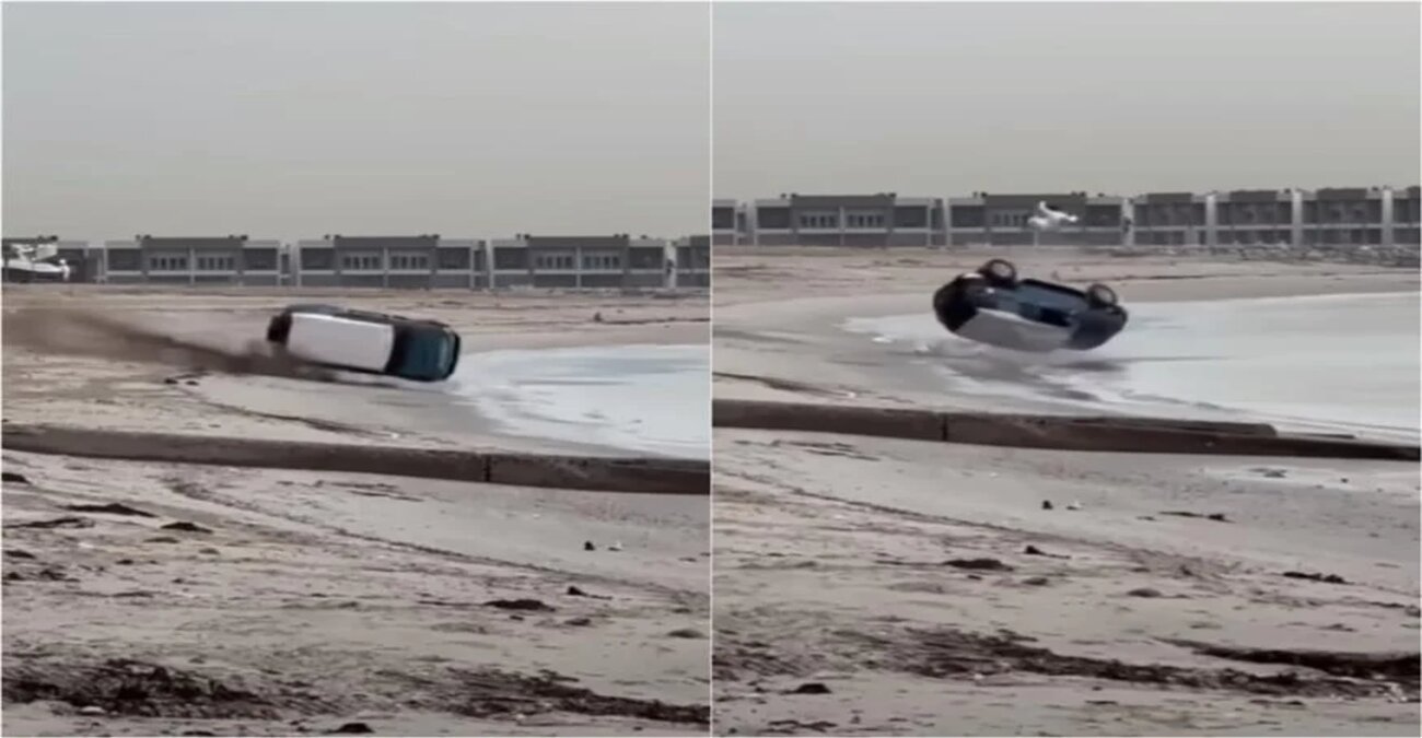 Τρομακτικό ατύχημα στο Κουβέιτ: Αυτοκίνητο ρολάρει στον αέρα και ο οδηγός εκτοξεύεται - Δείτε βίντεο