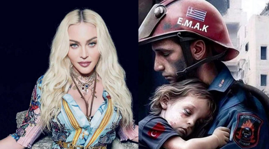 Madonna: Πόσταρε τη συγκλονιστική φωτογραφία με τον Έλληνα διασώστη στην Τουρκία και έστειλε ηχηρό μήνυμα