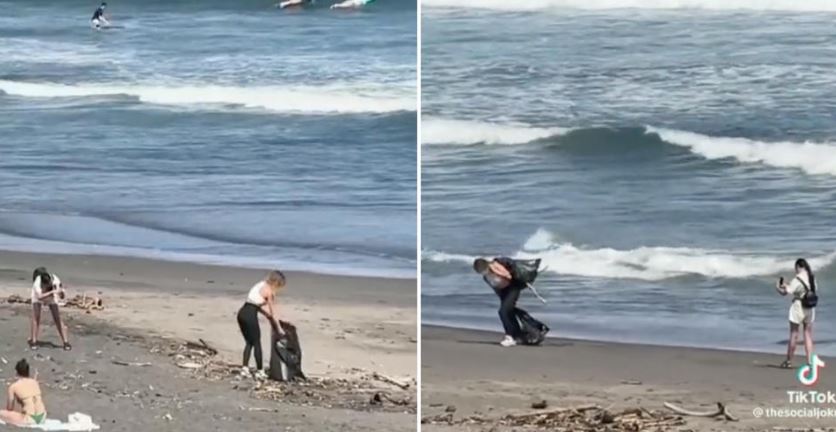 Influencer προσποιούνταν ότι καθάριζε παραλία για τα likes: Τράβηξε βίντεο και άφησε πίσω τα σκουπίδια - Βίντεο
