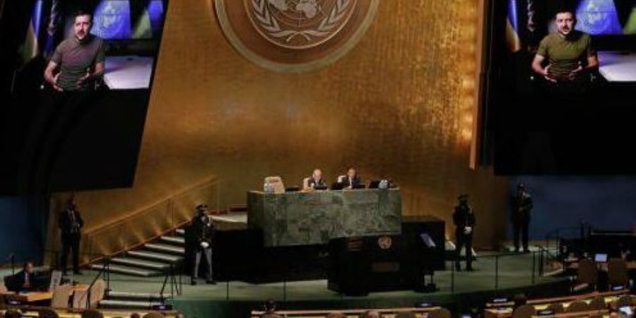 Ζελένσκι: Απαιτεί την «τιμωρία» της Ρωσίας και να της αφαιρεθεί το βέτο στο Συμβούλιο Ασφαλείας