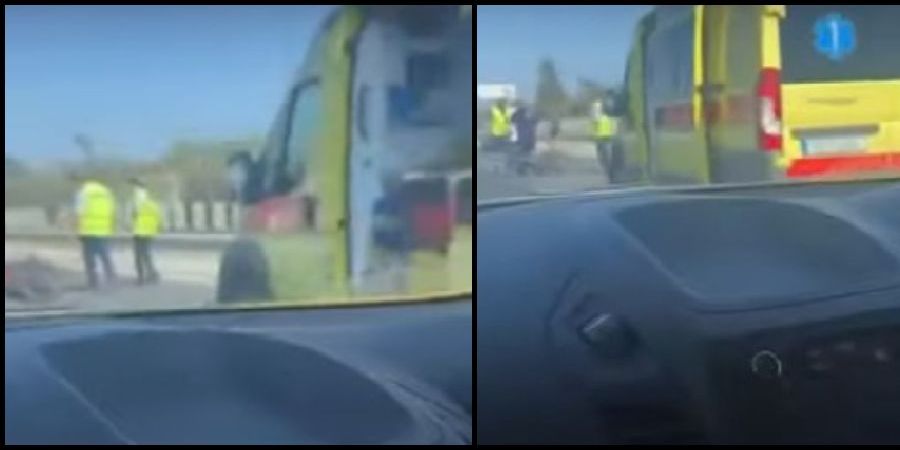 Όχημα συγκρούστηκε με μοτοσικλέτα στον αυτοκινητόδρομο – Ένα πρόσωπο στο νοσοκομείο – Δείτε βίντεο