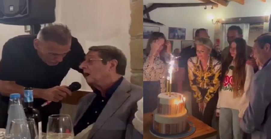 Νίκος Αναστασιάδης: Τραγούδησε σε ταβέρνα της Λεμεσού, στο πάρτι για τα γενέθλια της κόρης του! Βίντεο