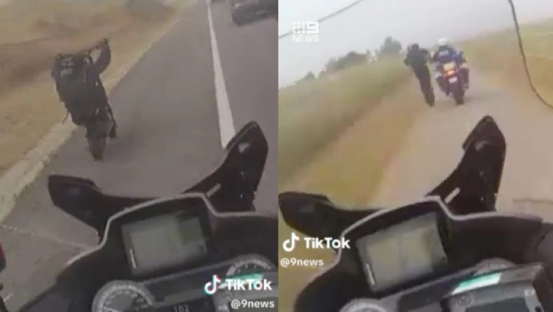 Viral βίντεο από την Αυστραλία: Αστυνομικοί κυνηγούσαν άνδρα επειδή είχε αναπτύξει υψηλή ταχύτητα με το πατίνι - Βίντεο 