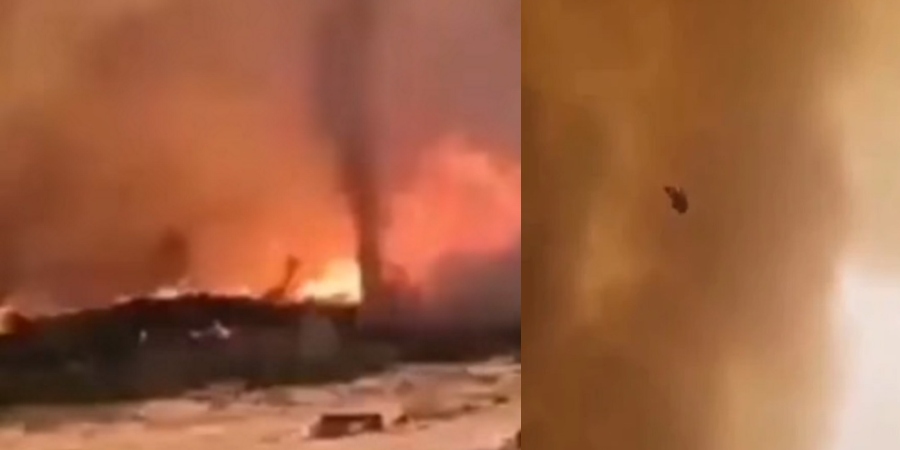 ΕΛΛΑΔΑ: Συγκλονιστικό βίντεο - Στρόβιλος φωτιάς εκτόξευσε κορμό δέντρου προς τους πυροσβέστες
