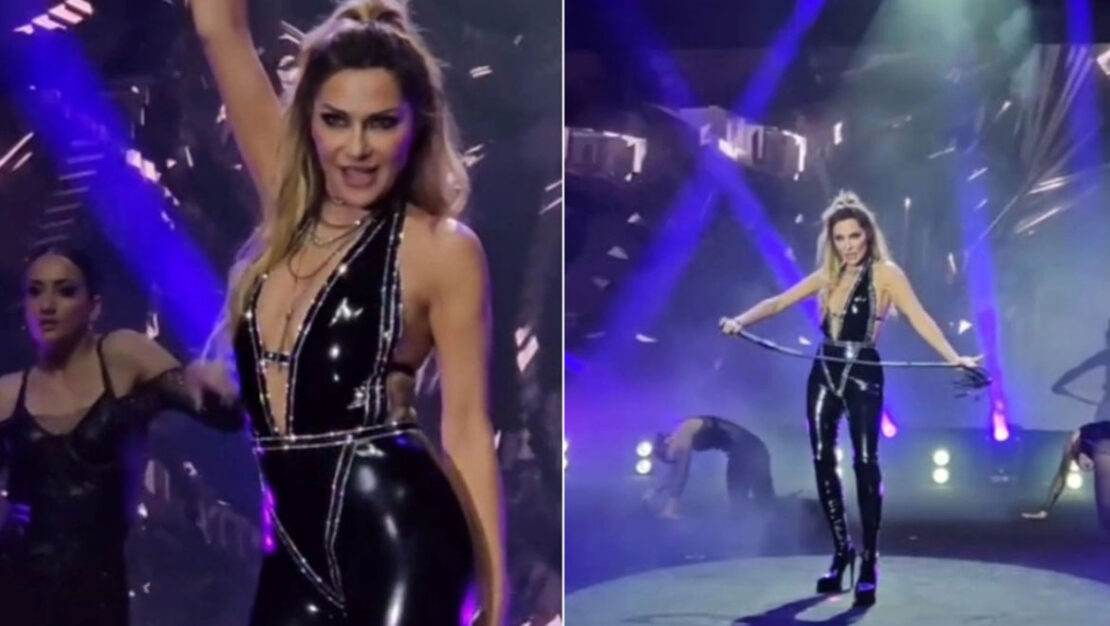 Δέσποινα Βανδή: Βρέθηκε στην Κύπρο και έκανε μια αποκαλυπτική εμφάνιση - Ο χορός με μαστίγιο και το σέξι outfit με leather jumpsuit