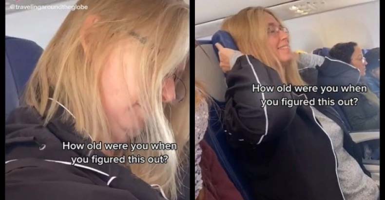 Γυναίκα ανακαλύπτει μυστικό στο κάθισμα αεροπλάνου και γίνεται viral - Δείτε το βίντεο 