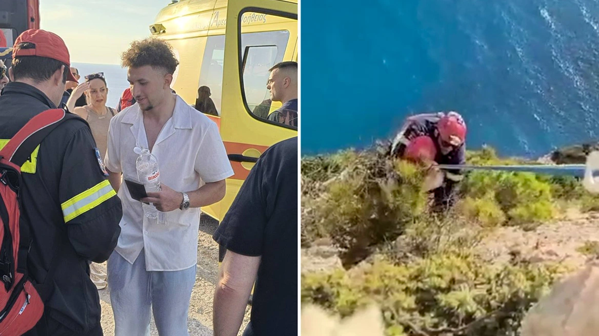 Εικόνες που κόβουν την ανάσα από τη διάσωση νεαρού τουρίστα στο Ναυάγιο της Ζακύνθου 