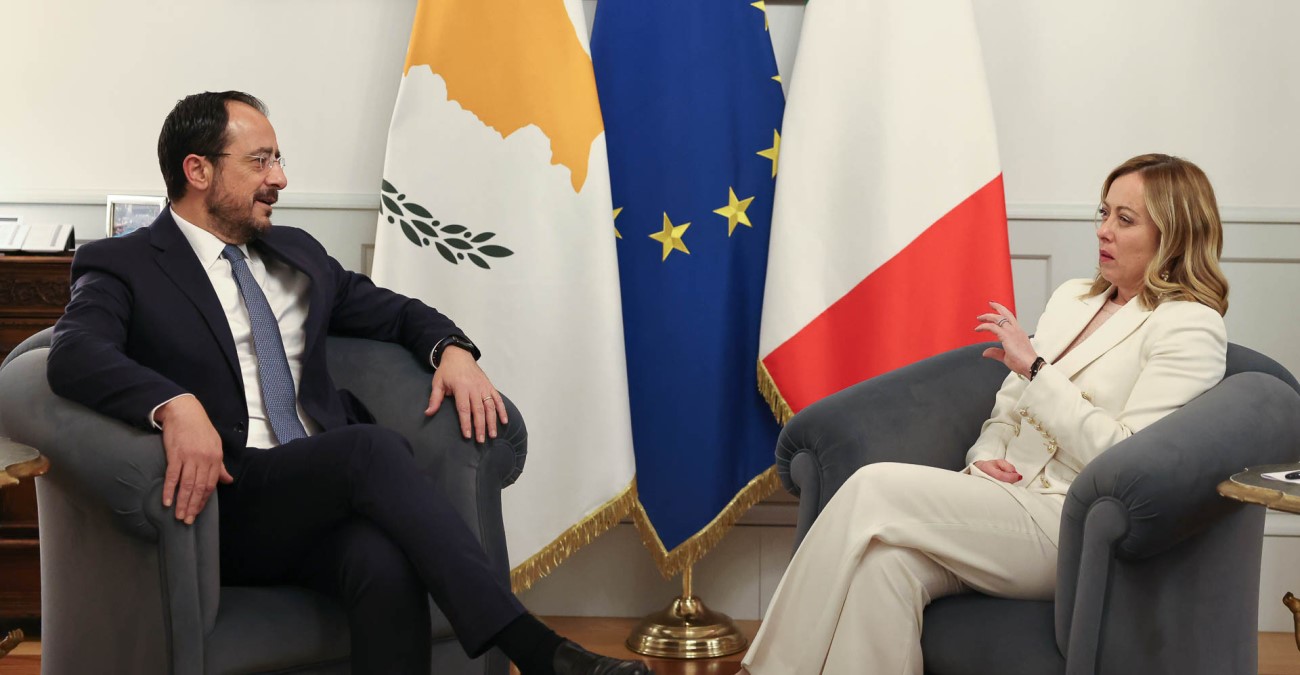 Για μεταναστευτικό, ενέργεια και ενίσχυση σχέσεων Ιταλίας-Κύπρου συζήτησαν ΠτΔ και Τζόρτζια Μελόνι