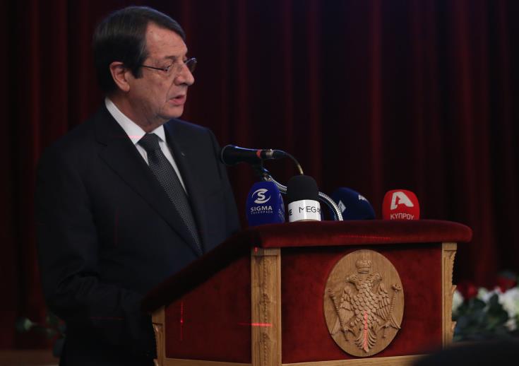 Ετοιμότητα για άμεση επανέναρξη των συνομιλιών, εκφράζει ο Πρόεδρος Αναστασιάδης