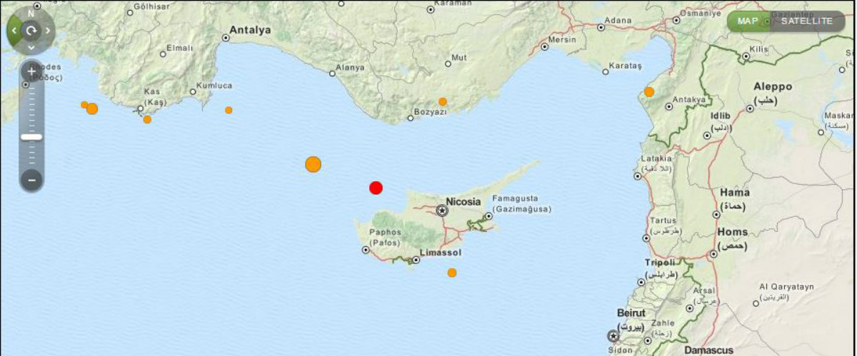 Σεισμός 4,8 ρίχτερ στην Κύπρο! Το φαινόμενο παρακολουθείται