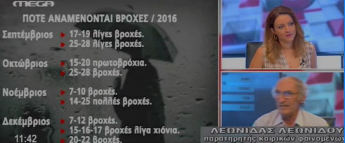 Λεωνίδας Λεωνίδου: Πότε αναμένονται βροχές το 2016-17! «Πέρσι μας ψέκασαν» δήλωσε - ΒΙΝΤΕΟ