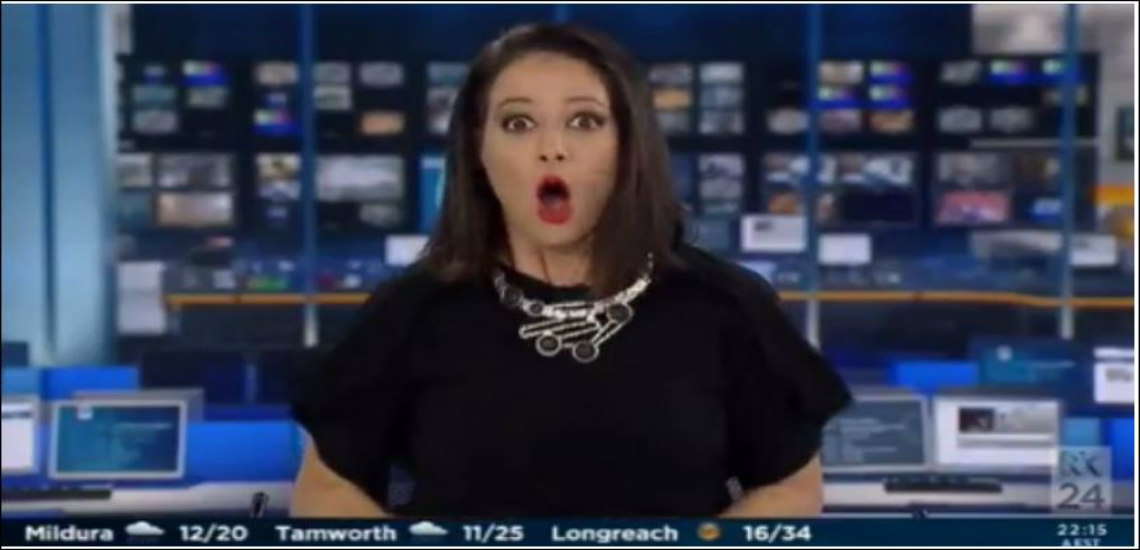 Τρελή αντίδραση παρουσιάστριας που δεν κατάλαβε ότι ήταν on air! VIDEO