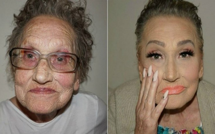 Η απίστευτη μεταμόρφωση μιας 80χρονης με τη βοήθεια make-up! Δείτε τις εντυπωσιακές φωτογραφίες