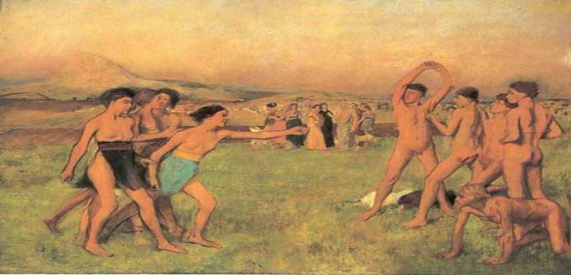 Οι γυμνές γυναίκες της Σπάρτης που πάλευαν, έτρεχαν και πέταγαν ακόντιο μπροστά στους άνδρες. Το τέχνασμα των Σπαρτιατών για να είναι οι νέοι πάντα «πρόθυμοι ερωτικά» και να τεκνοποιούν