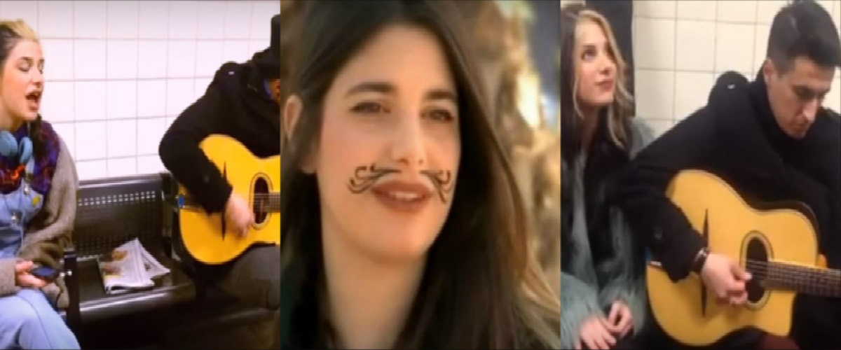 Δεν υπάρχει η Νωαίνα! Δείτε την Κύπρια με το μουστάκι πριν το X factor να τραγουδά στο μετρό του Λονδίνου! VIDEO