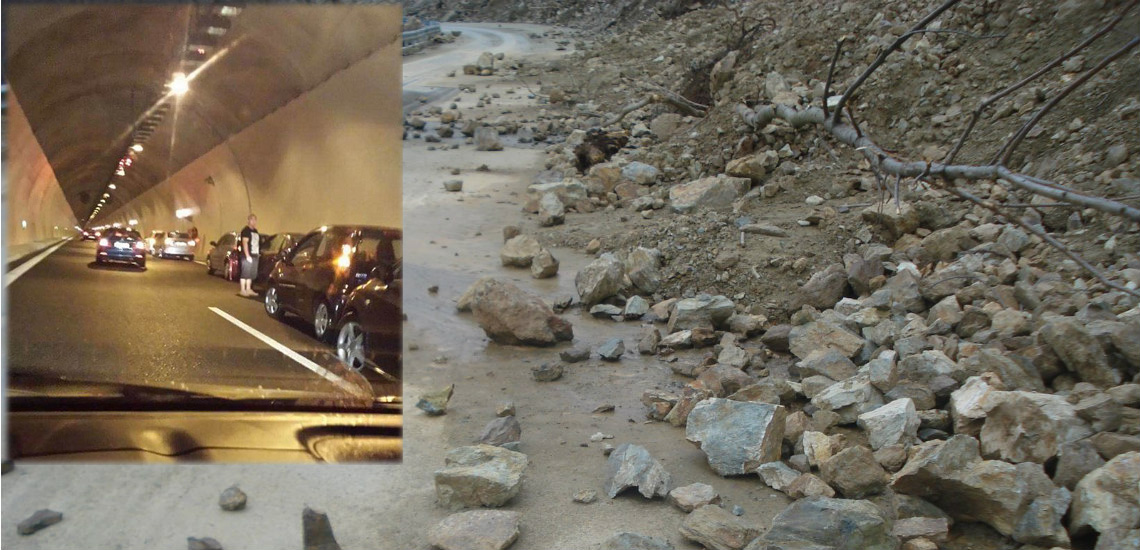 ΠΑΦΟΣ: Αυτοκίνητο ακινητοποιήθηκε στη σήραγγα – Κατολίσθηση βράχων στην περιοχή – Επικρατεί κυκλοφοριακό χάος