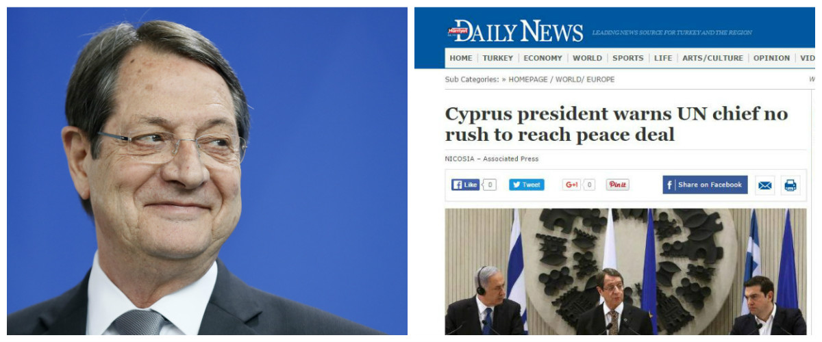 Δημοσίευμα της hurriyetdailynews αναφέρει τον Αναστασιάδη ως Πρόεδρο της Κύπρου και μιλά για εισβολή της Τουρκίας στο νησί!
