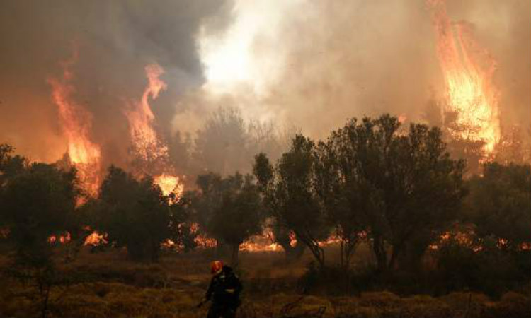 Ανεξέλεγκτη η φωτιά στα Δερβενοχώρια - Σε απόσταση αναπνοής από τα σπίτια