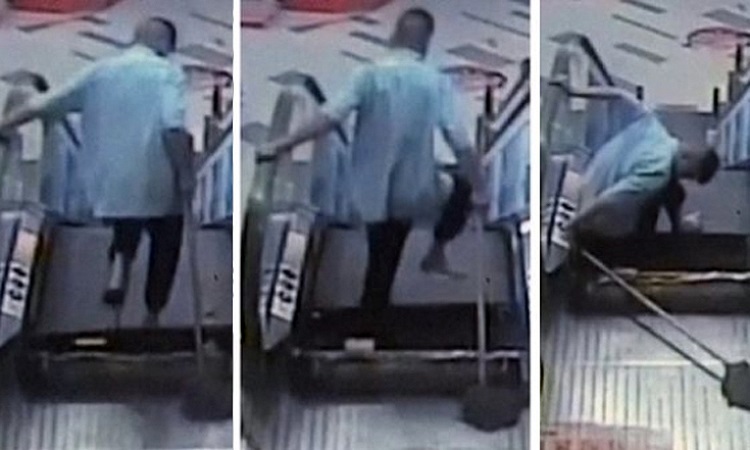 Τρομακτικό ατύχημα- 35χρονος έχασε το πόδι του όταν παγιδευτικέ σε κυλιόμενες σκάλες στην Κίνα (Φώτο&Βίντεο)