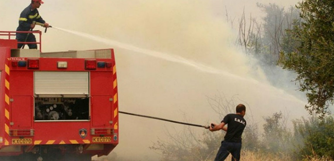 Πυρκαγιά στο πεδίο βολής του Καλού Χωριού Λάρνακας