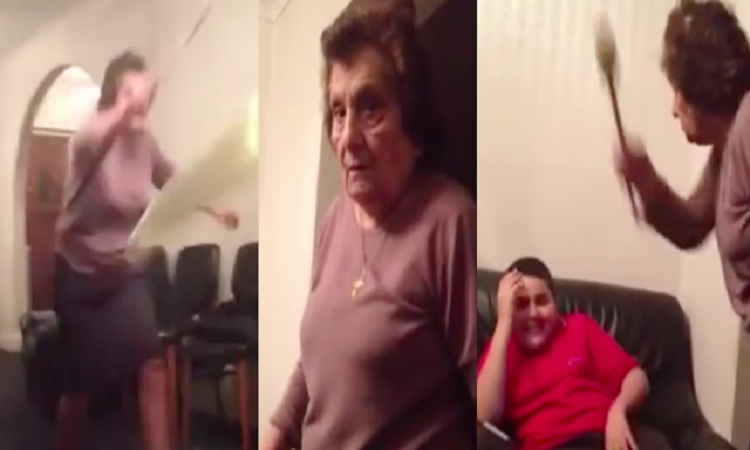 Αυτό πρέπει να το δείτε! Κύπρια γιαγιά τρέχει να σαπίζει στο ξύλο τα εγγόνια της με την κουτάλα (ΒΙΝΤΕΟ)