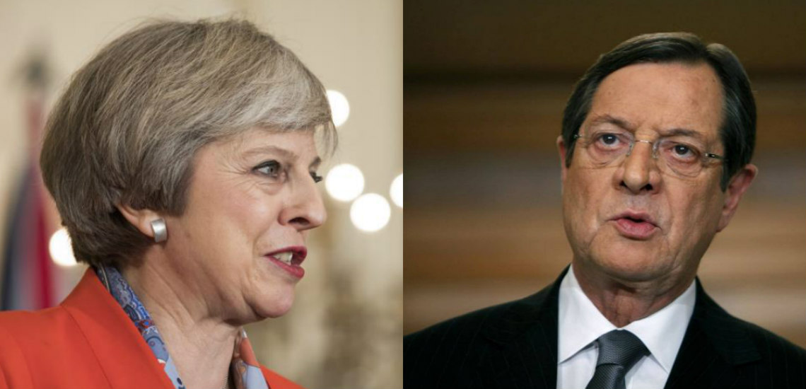 Αντάλλαξαν απόψεις για το Κυπριακό Αναστασιάδης και η Πρωθυπουργός της Βρετανίας