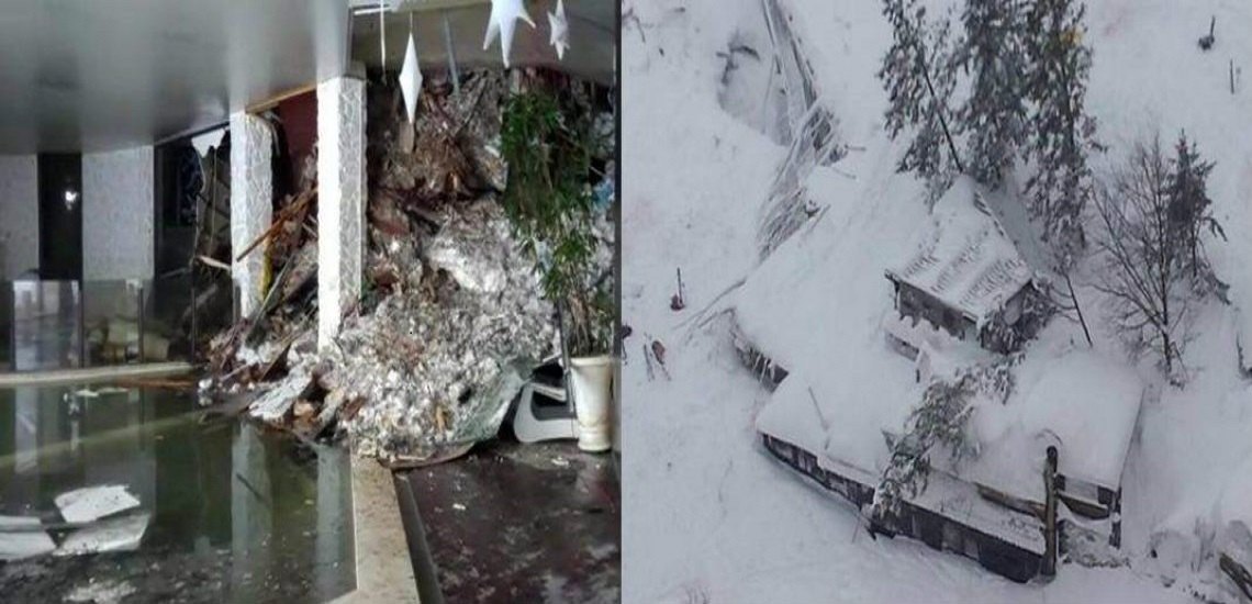 Δείτε πώς παρέσυρε η φονική χιονοστιβάδα το ξενοδοχείο στην Πεσκάρα – ΕΙΚΟΝΕΣ