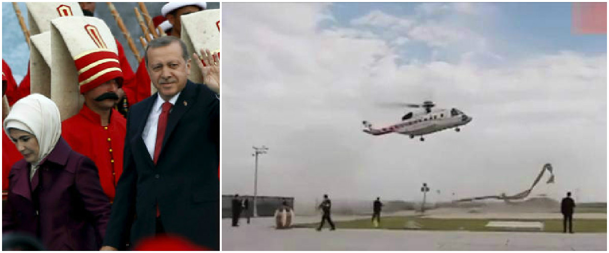 Παρολίγον ατύχημα με το ελικόπτερο του Ερντογάν  [βίντεο]