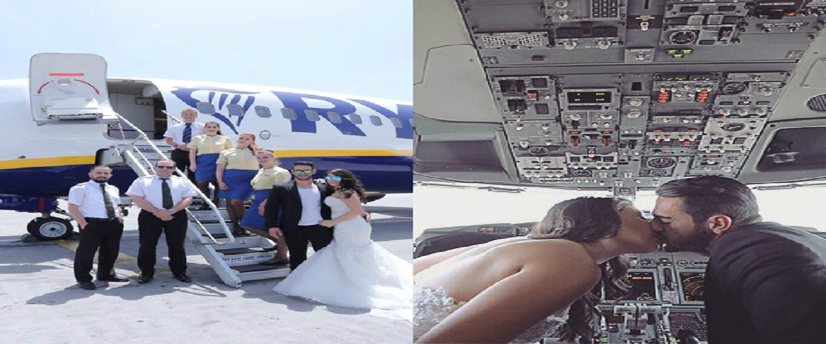 Δεν ξανάγινε! Κύπριοι νεόνυμφοι φωτογραφήθηκαν εν πτήση - Τρέλαναν επιβάτες και πλήρωμα (ΦΩΤΟ)