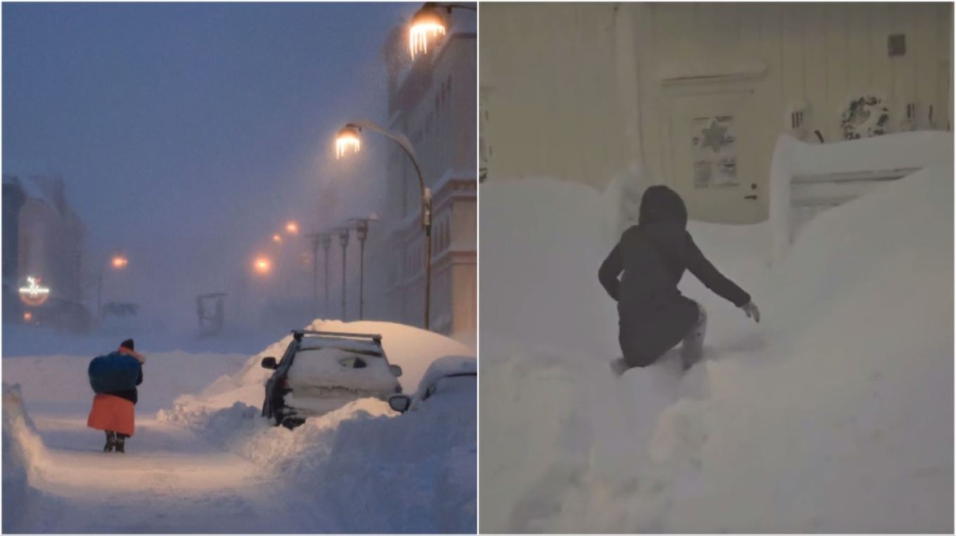 Κάτω από το χιόνι η Νορβηγία: Σκάβουν για να μπουν στα σπίτια τους - Δείτε βίντεο