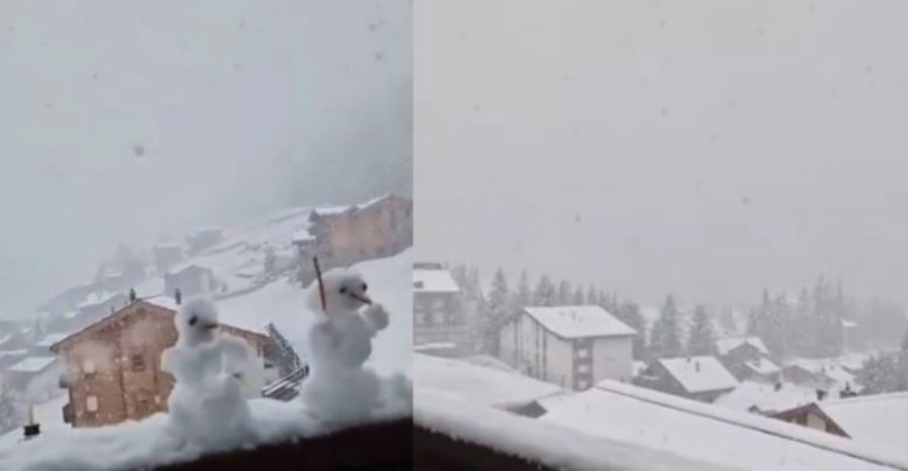 Ο καιρός τρελάθηκε: Τέσσερις μέρες μετά τον καύσωνα στην Ελβετία ήρθαν τα χιόνια - Βίντεο