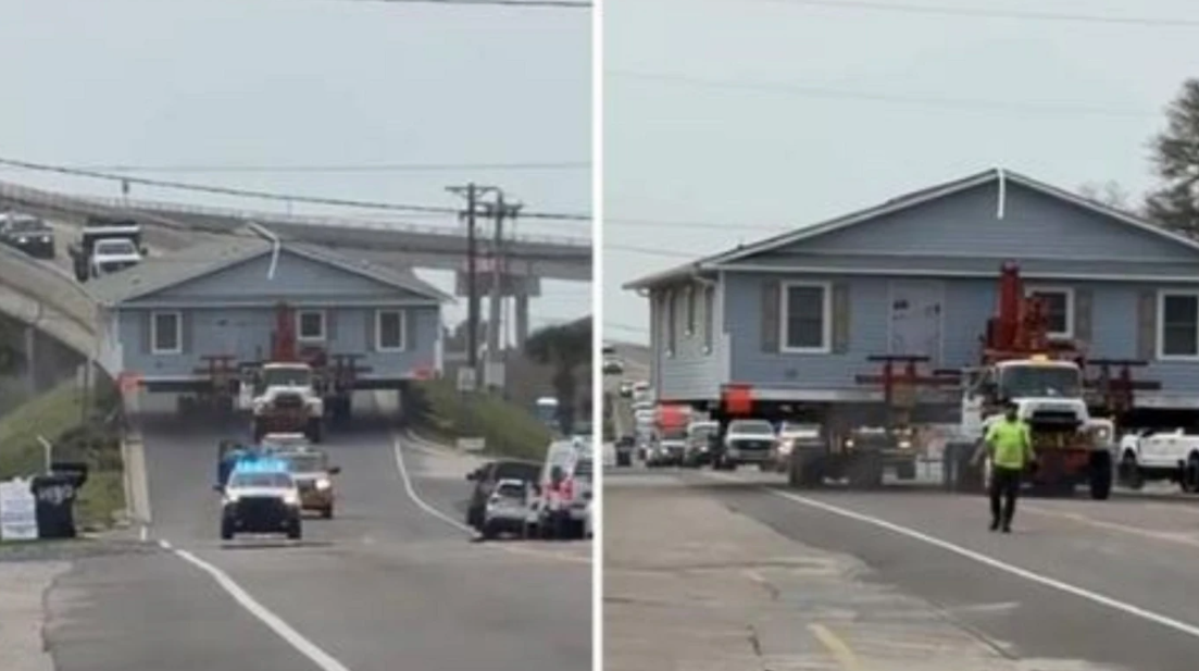 VIDEO: Όταν αποφασίζεις να μετακομίσεις - Κόλλησαν στην κίνηση γιατί φορτηγό μετέφερε… ολόκληρο σπίτι