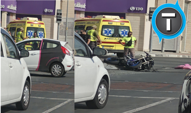Τροχαίο με δύο οχήματα και μια μοτοσικλέτα στη Λάρνακα - Συγκρούστηκαν μεταξύ τους - Φωτογραφίες από το σημείο 