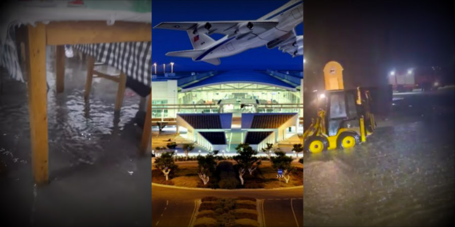 Ο κακός χαμός με τα ακραία καιρικά φαινόμενα – Εκτροπή σε πτήσεις στο αεροδρόμιο Λάρνακας, πλημμύρες σε ταβέρνα και βλάβη στην ΑΗΚ – ΒΙΝΤΕΟ 