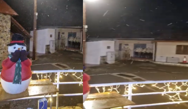 Video: Οι πρώτες νιφάδες στα ορεινά - Ελαφριά χιονόπτωση στον Πεδουλά 